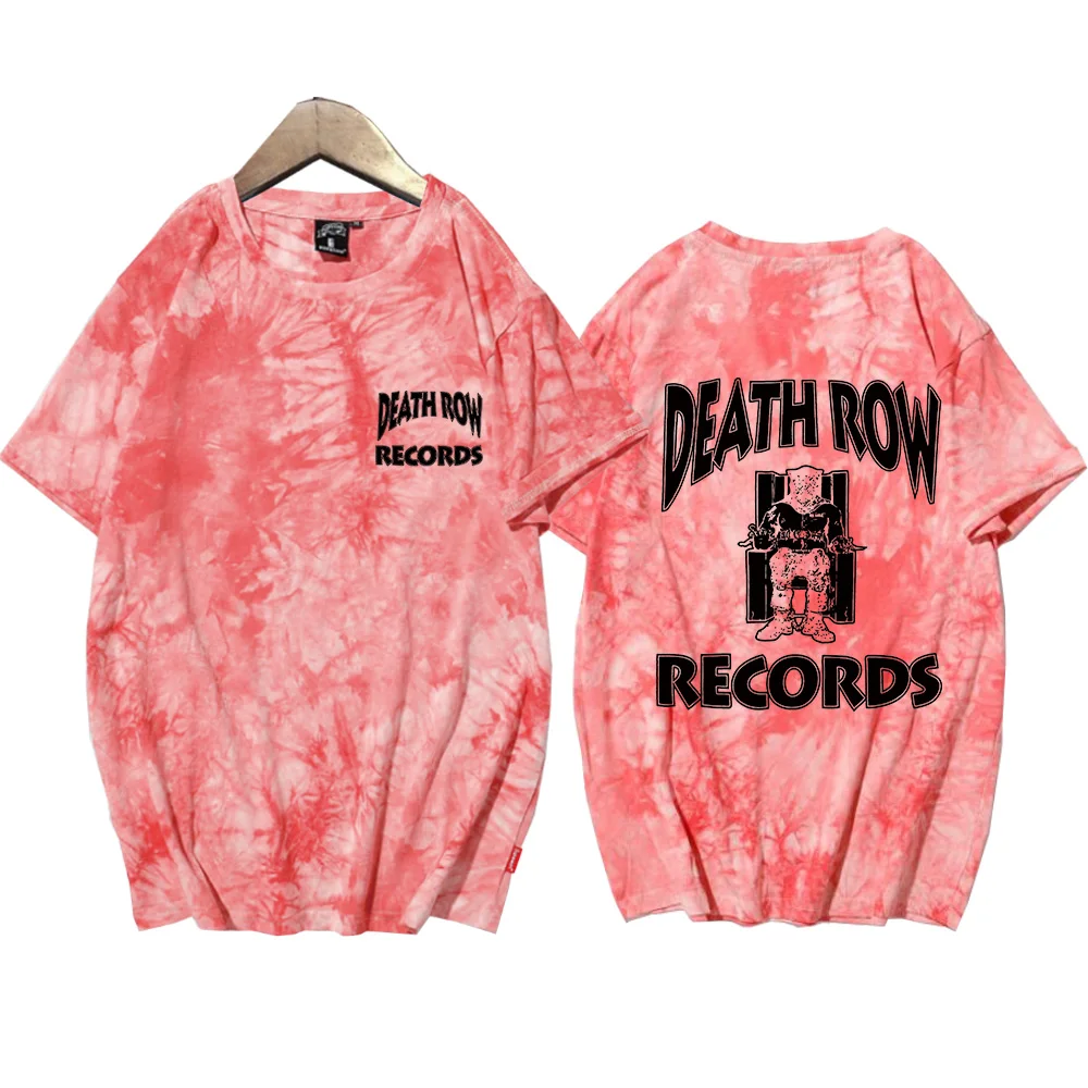 Death Row Records Double Sided Print T Shirt Rapper Tupac 2Pac T-Shirt Men Women Hip Hop Tie Dye T Shirt Unisex