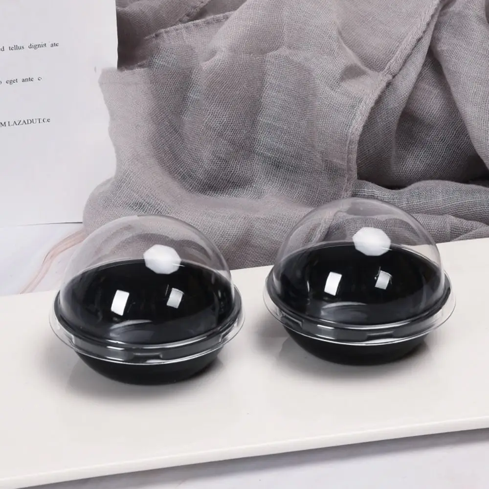 

50pcs Round Mooncake Packing Box with Transparent Lid Individually Packaged Egg Yolk Crisp Packaging Tray Plastic