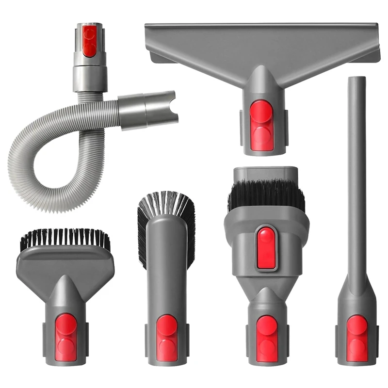 For Dyson V15 V11 V10 V7 V8 Vacuum Cleaner Accessories Flexible Extension Hose Mattress Tool Stiff Brush Soft Bristle Attachment