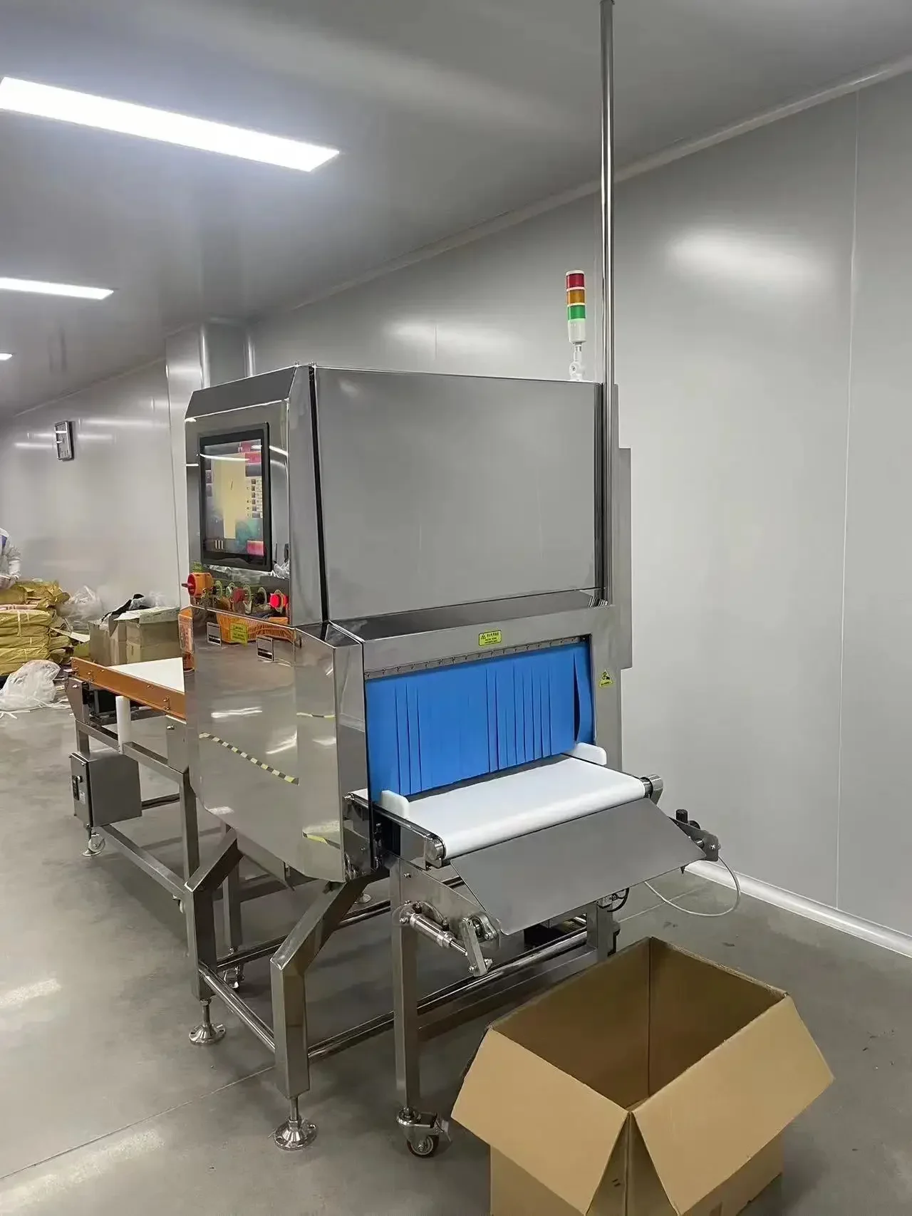 Máquina de inspeção de raios X de alimentos para indústria de processamento de alimentos, equipamento de sistema de inspeção de raios X para produtos de embalagem de folha de alumínio