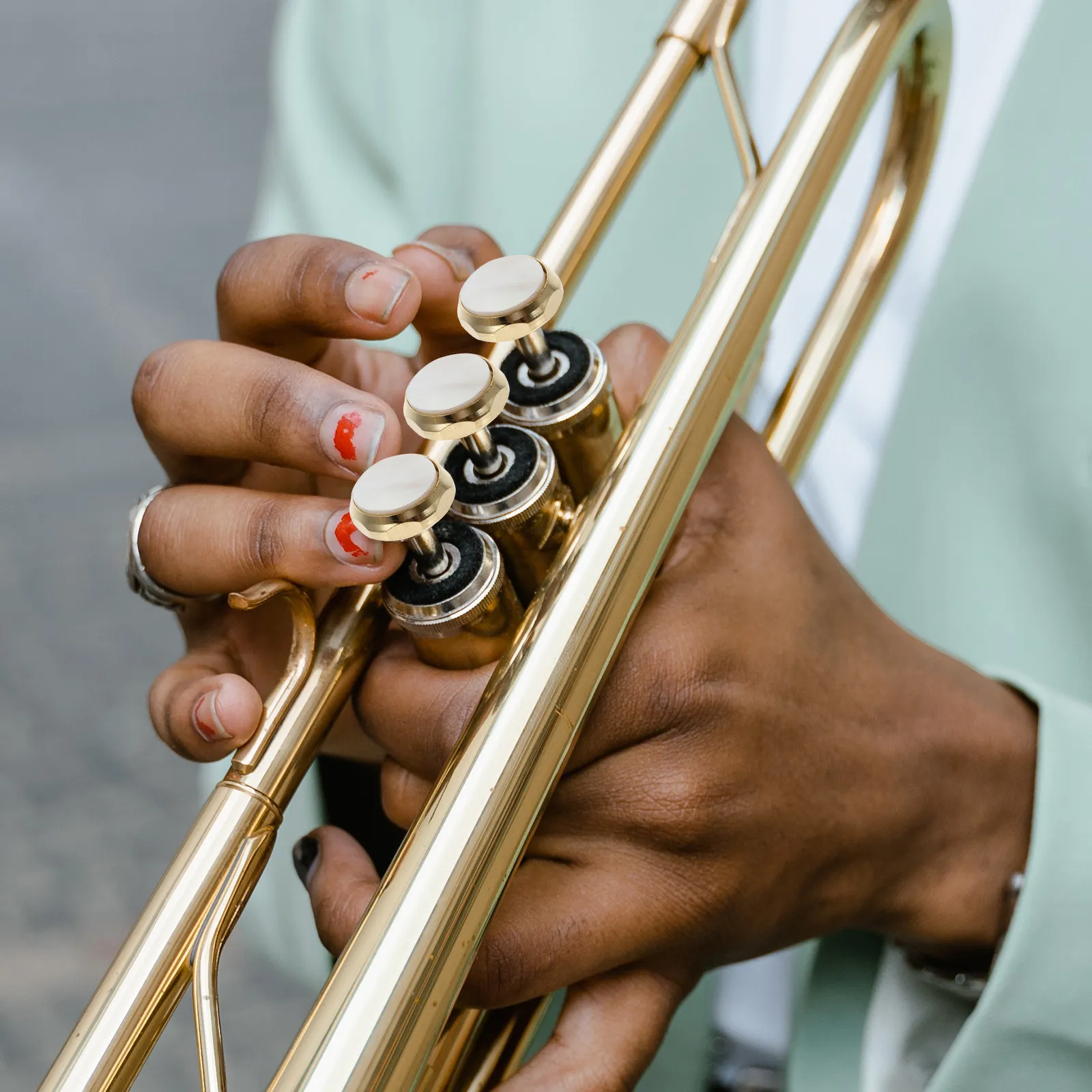 

Premium Copper Trumpet Button Buckle Piston Button Snap Press Cover Musical Instrument Supplies Press Cover Trumpet Accessories