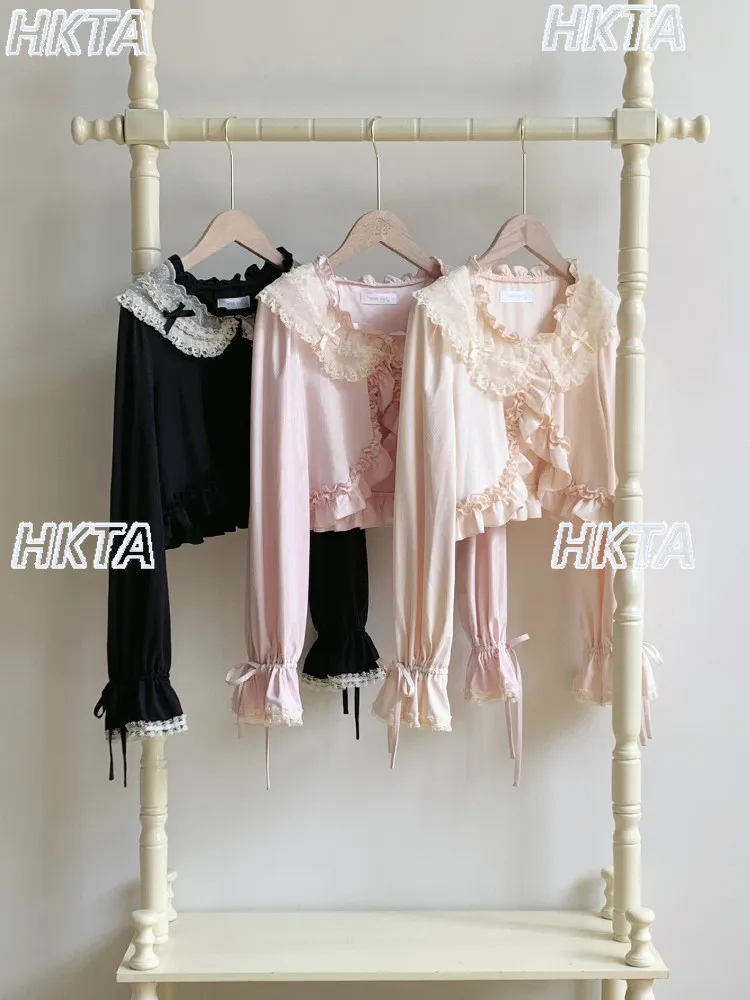 Original Lace Ruffle Long Sleeve Shirt Sun Protection Cardigan Cool Breathable 2026 New Summer Sweet Lolita Blouse Women Top