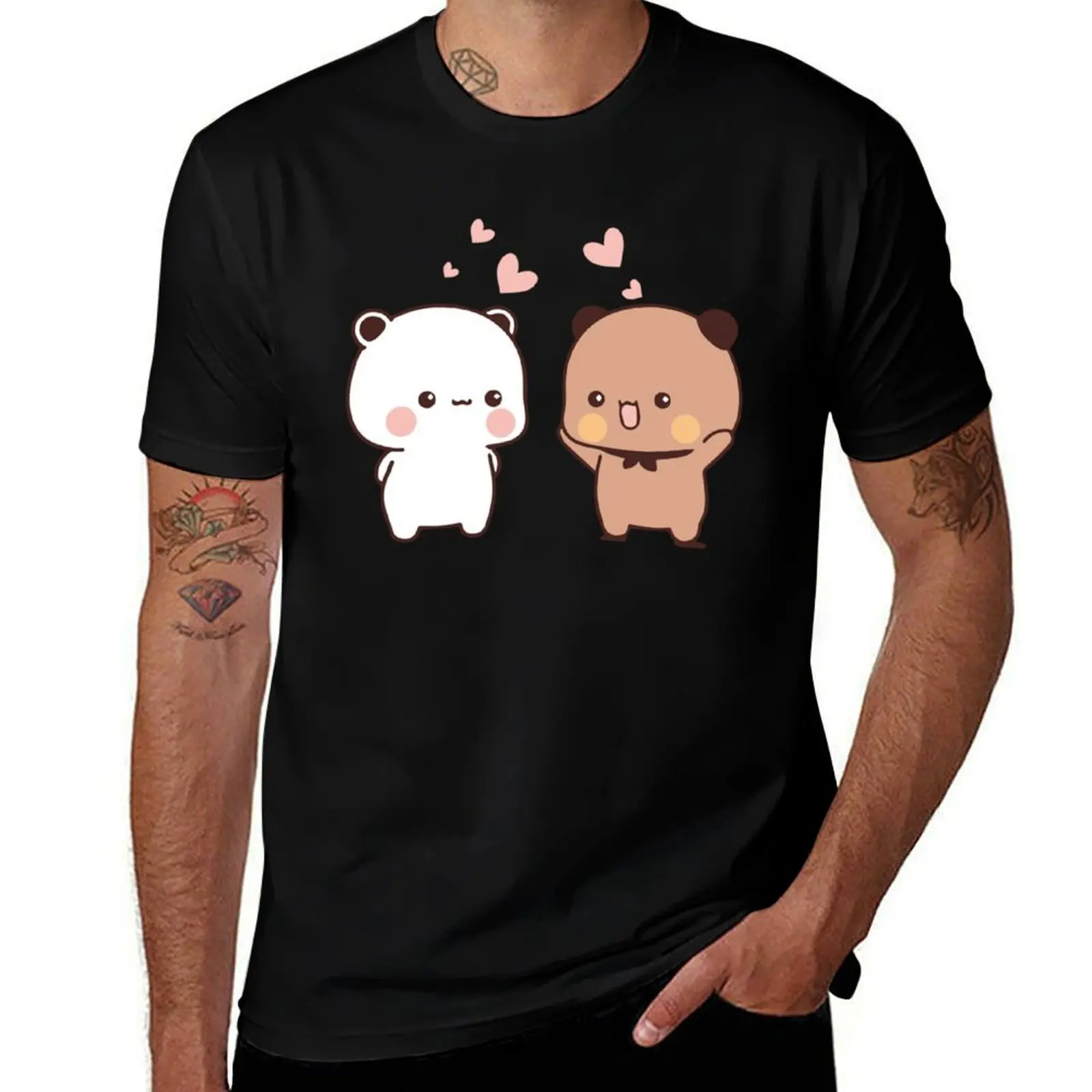 Bear and Panda Bubu Dudu Balloon T-Shirt Big and Tall Gym T-Shirt