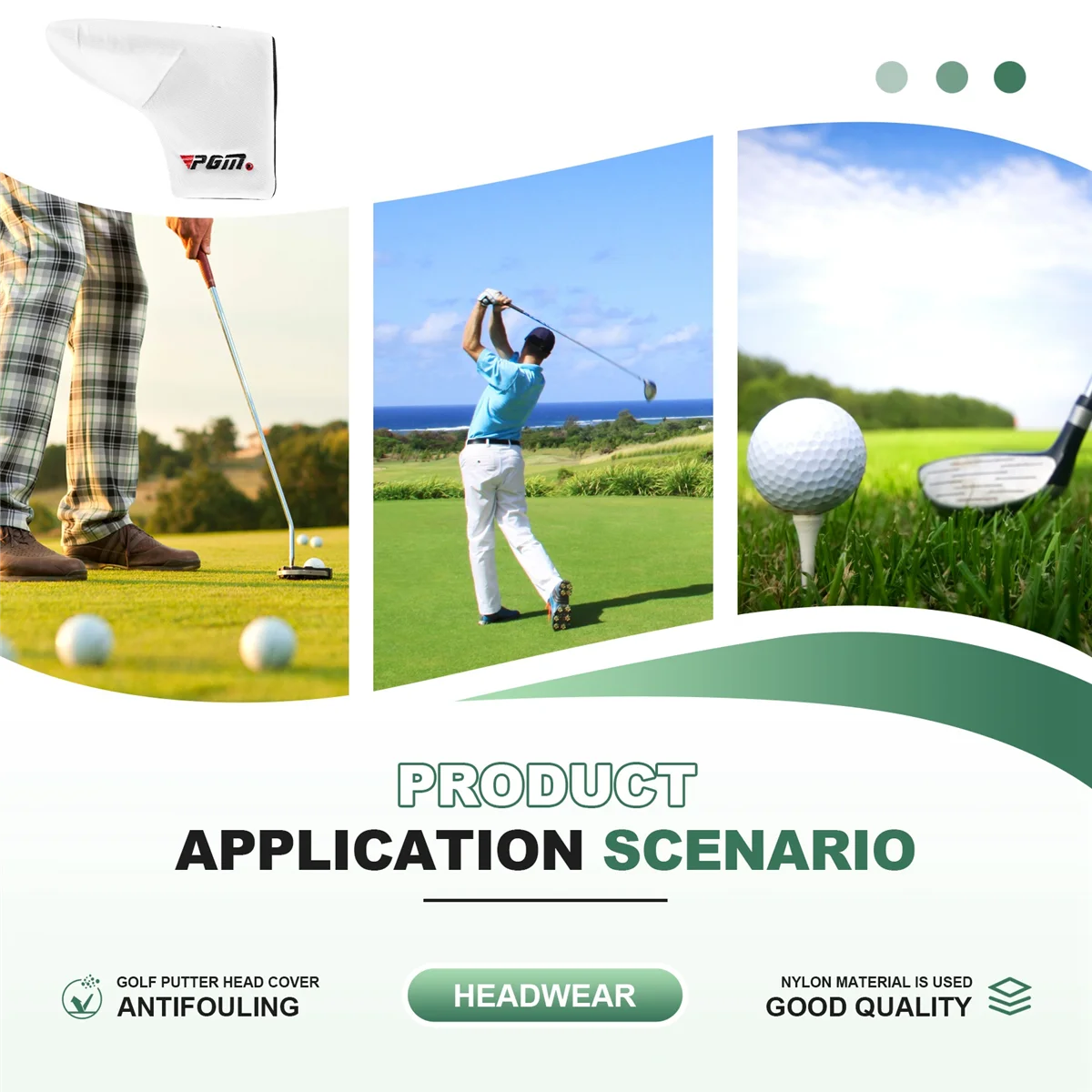 ABST  1Pc Golf Blade Putter Head Covers for Golf Embroidery Headcover