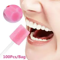 [100 uds] hisopos bucales desechables esponja para el cuidado bucal hisopo de esponja para limpieza de dientes- hisopos bucales sin sabor y estériles Dental