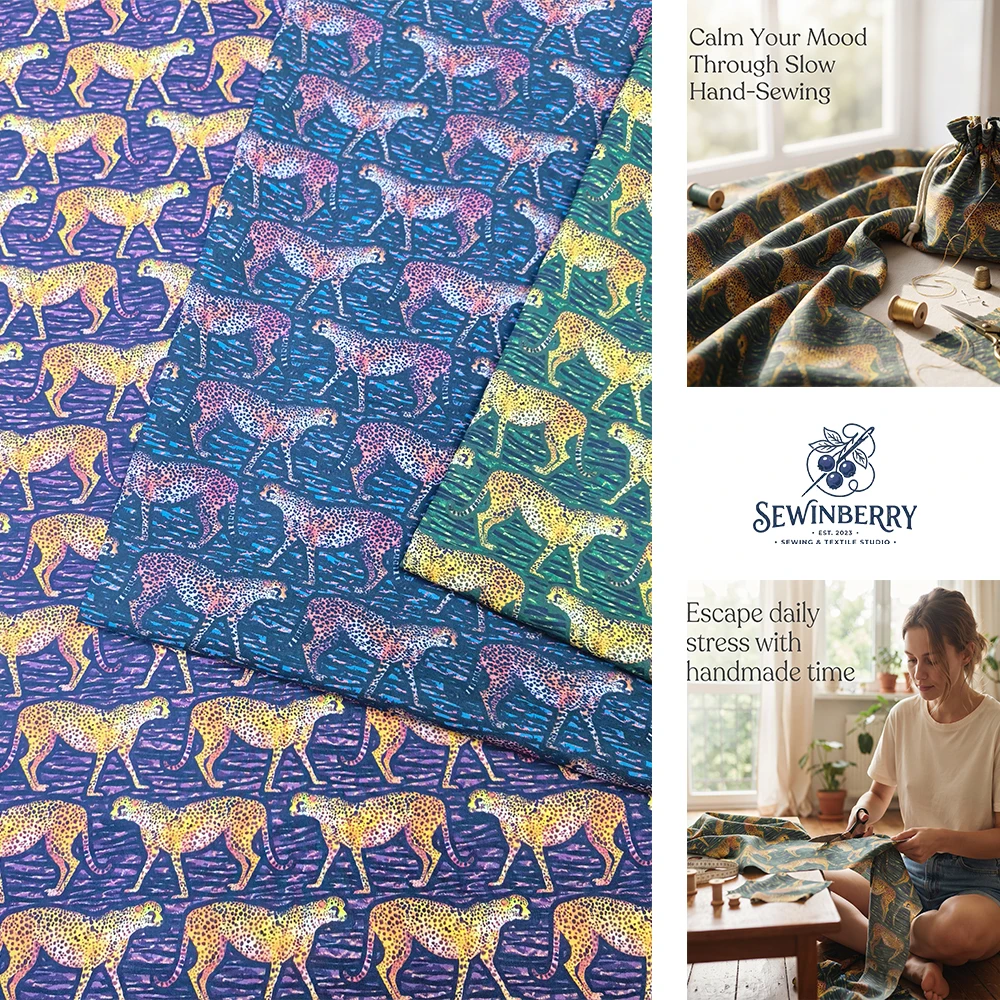Retro Jungle Leopard Print Cotton Fabric Stress-Relief DIY Sewing Material For Dress Blouse Pillow Cover Patchwork Quilt