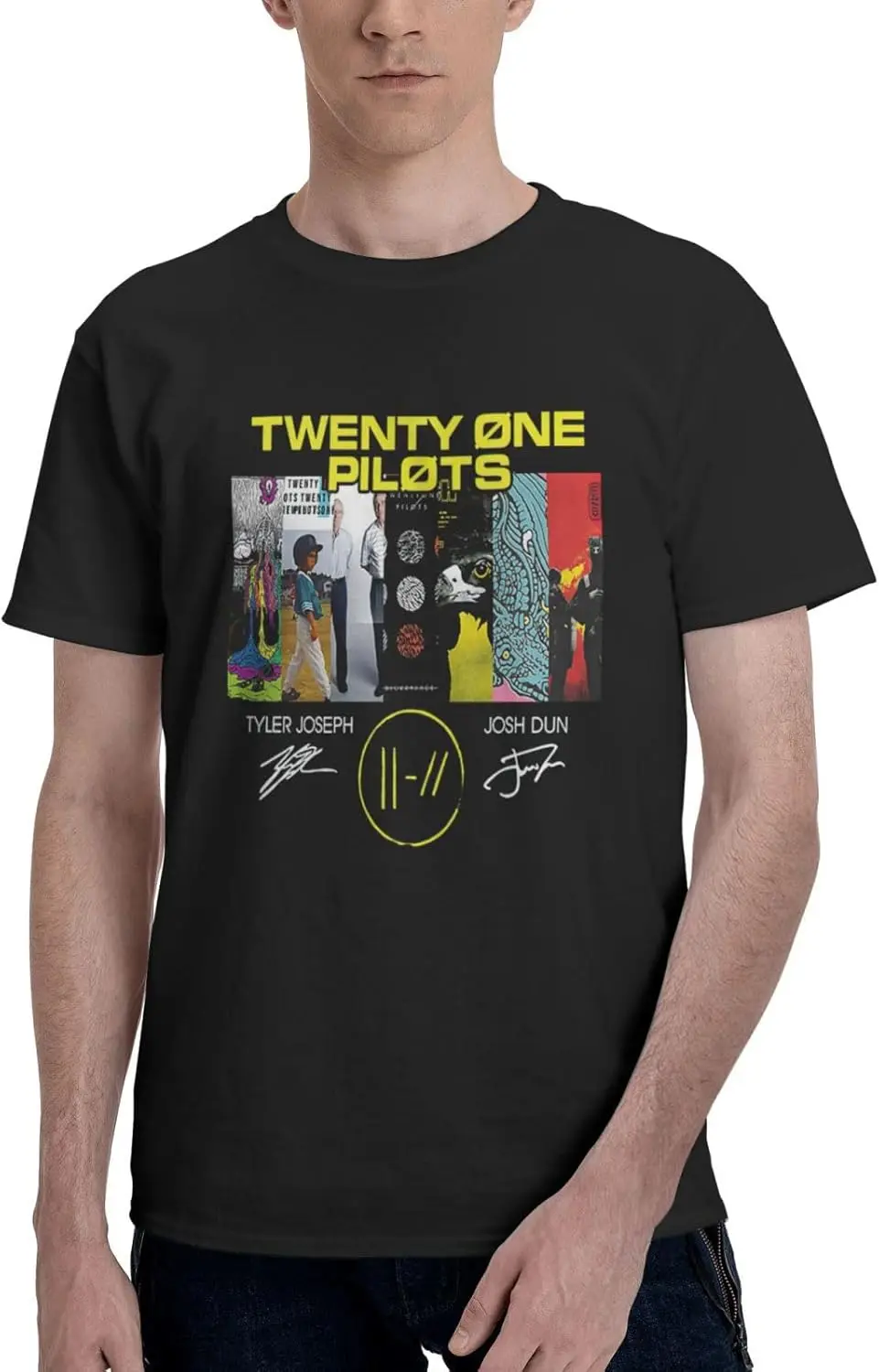 Twenty One Music Pilots Men's and Women's Music Fans Touring Shirts Funny Cotton Short Sleeve T-Shirts TopBlack