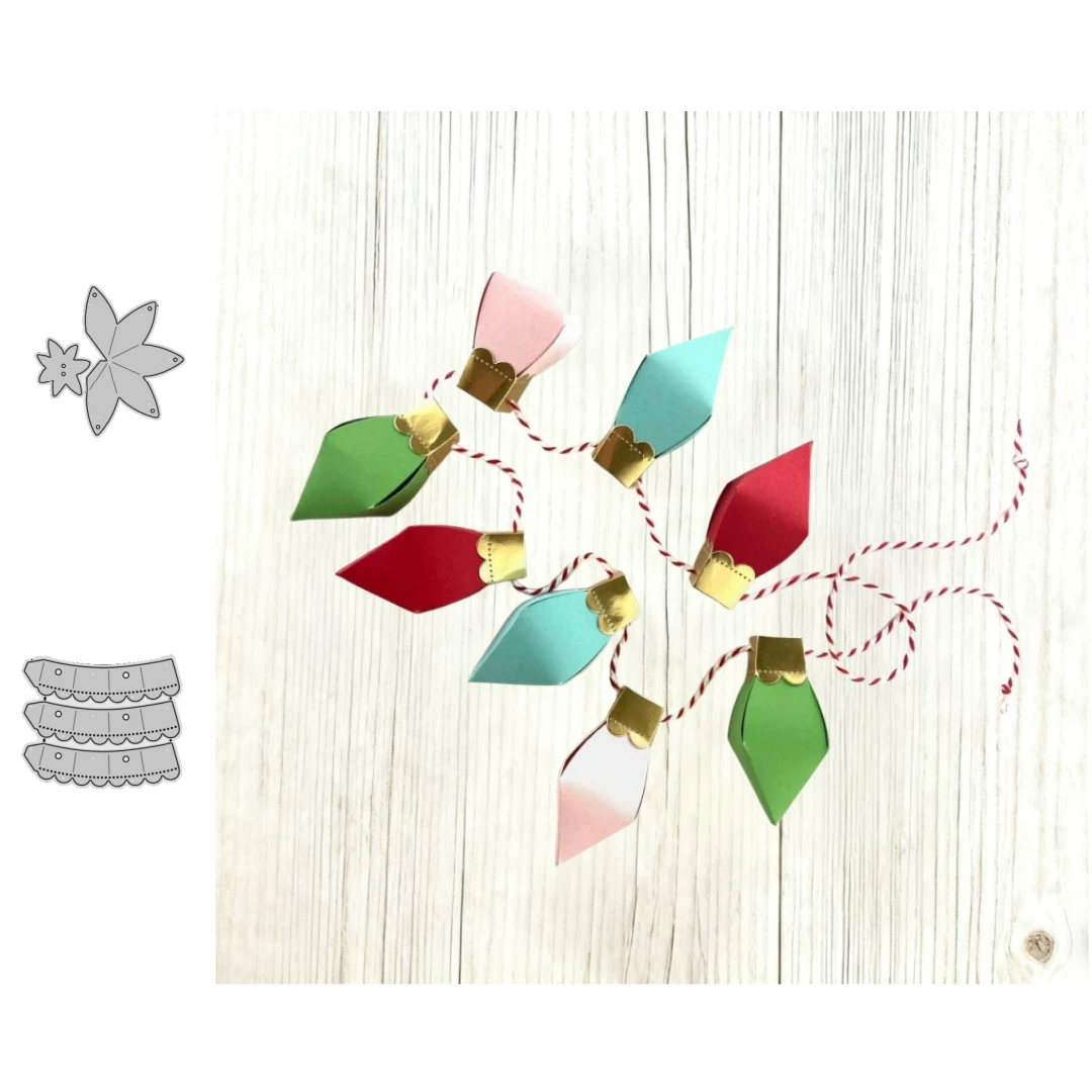 Neue exquisite Weihnachtsdekoration Lichter Metall Stanzform, für DIY Scrapbook Kartenherstellung Vorlage, Prägung Handwerk Dekoration