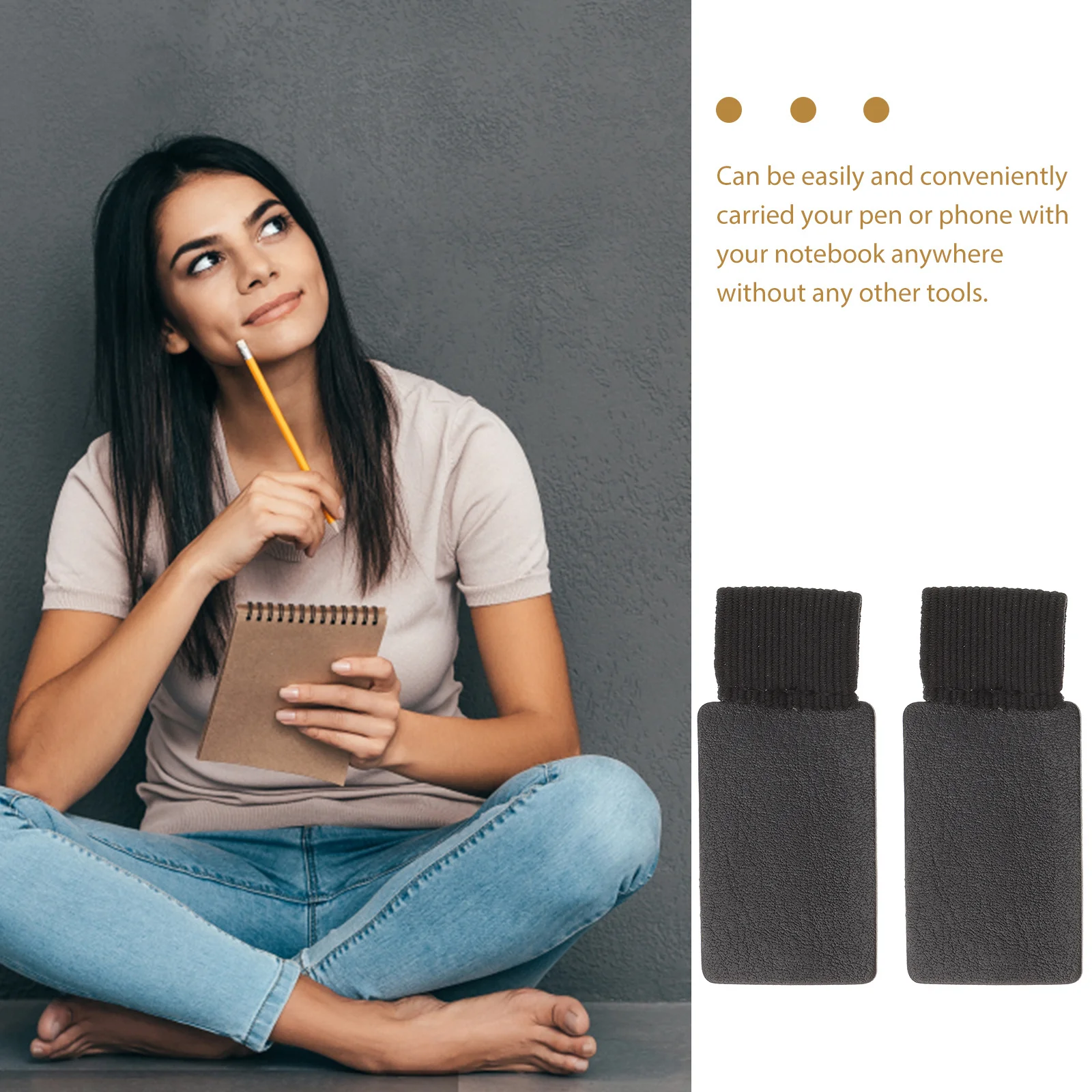 4 قطعة مشبك قلم أسود حامل الكمبيوتر المحمول مرونة المحمولة الإبداعية مكتب اللوازم المدرسية مجلة السفر الملحقات