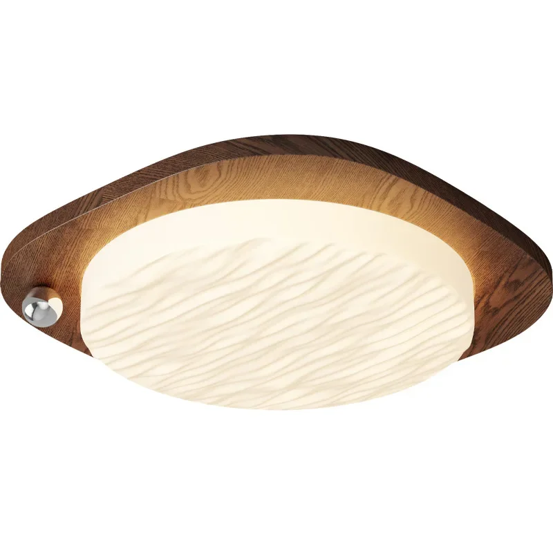 Bedroom light retro walnut grain full spectrum eye protection light master bedroom room ceiling light