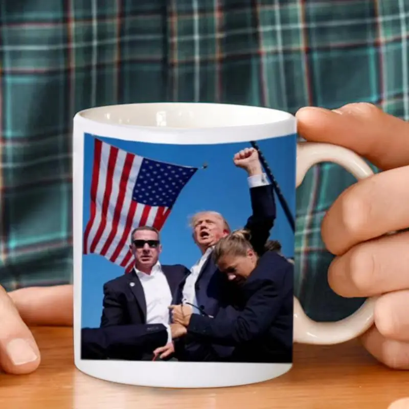 2024 New Trumpp Rally Shooter Coffee Mug Comfortable Novelty Ceramic Cup 400ml Large Capacity Funny Tea Milk Drink Mug For Lover