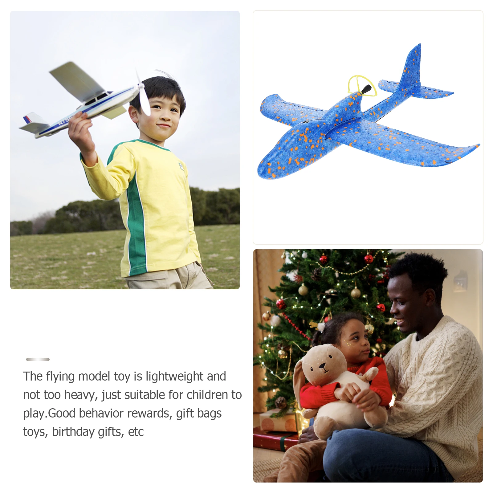 

Rotary Toy Airplane with Light Inertial Boys Presents Launcher Small Foam Kids Toys Outdoor Child