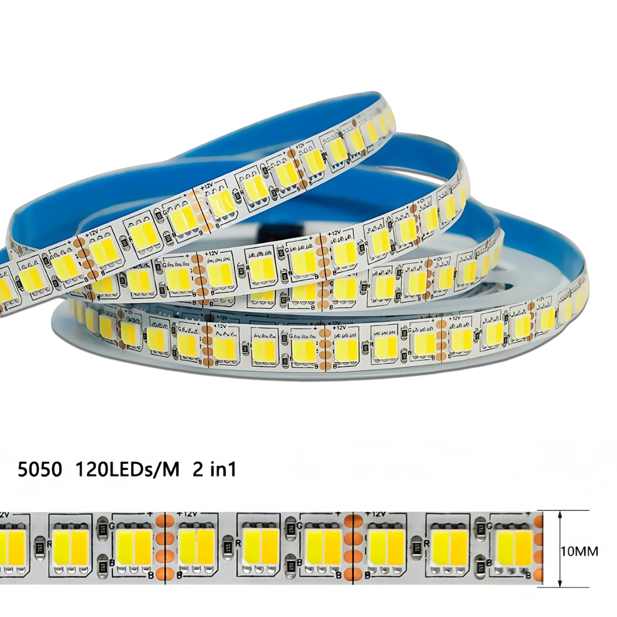 

5050 SMD LED Strip - Dual CCT Lighting for Cabinet & Vanity Mirror (No Dark Zones)