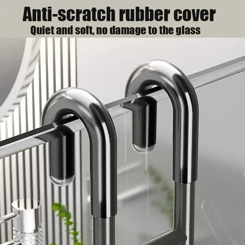 Stainless Steel Over Glass Door Shower Door Back Shower Towel Rack S-Shape Bathroom Bathrobe Hanger Holder Hooks