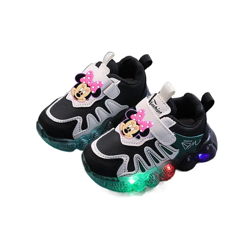

Mickey Mouse Baby Sneakers Lighting Spring Autumn New Soft Sole Non-slip Casual Shoes disney Boys and Girl Infant Running Shoes