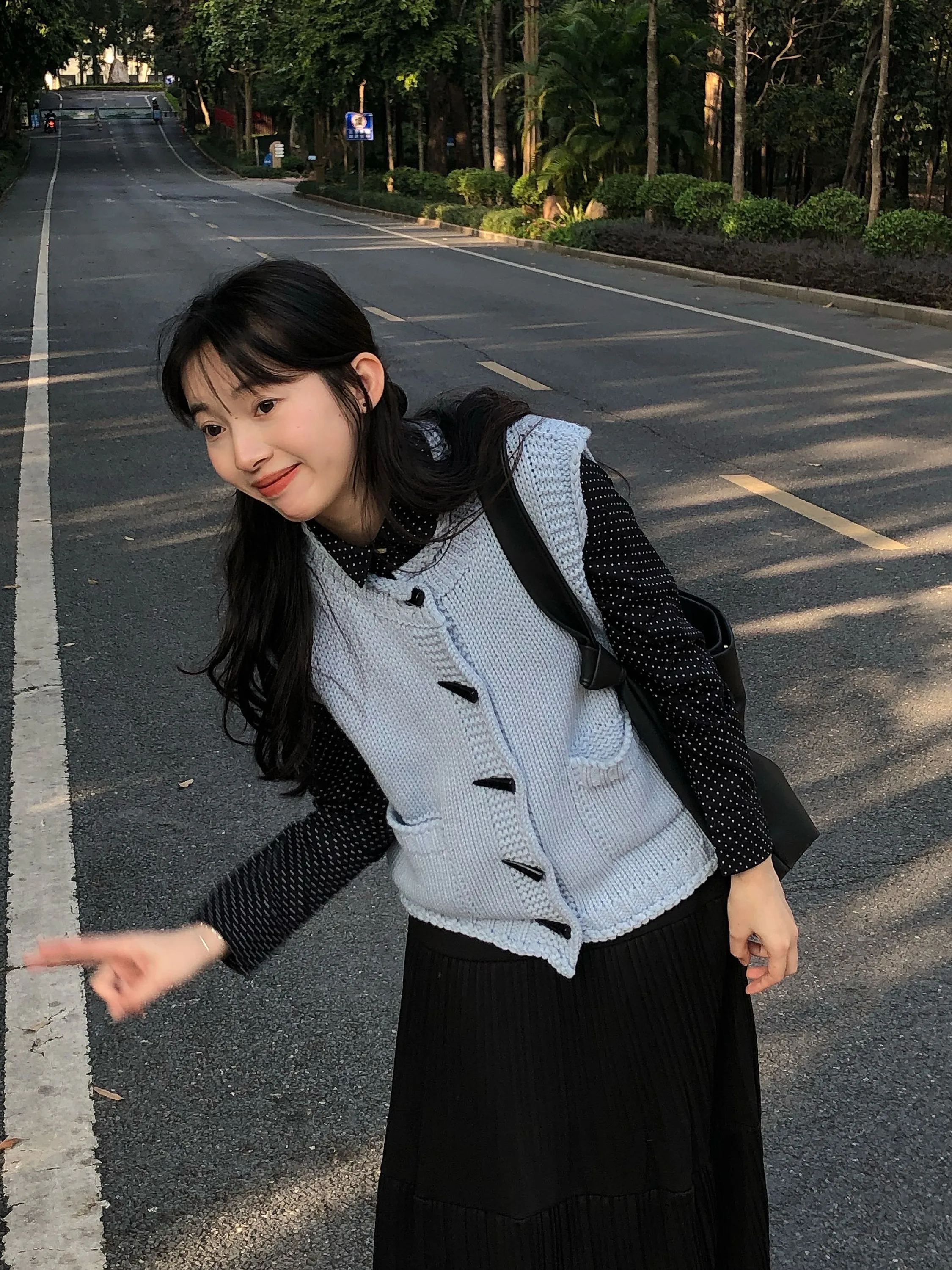 

Slim Fit Polka Dot Long Sve irt Women's Spring Autumn Inner Wear College Sle Cotton Pure Fabric Collar Button up