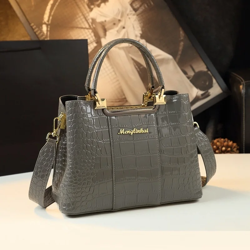 2023 Brand Designer Handbags Luxury Bag For Women Crocodile Patent Leather Messenger  Large Capacity Female Tote Bolso Mujer