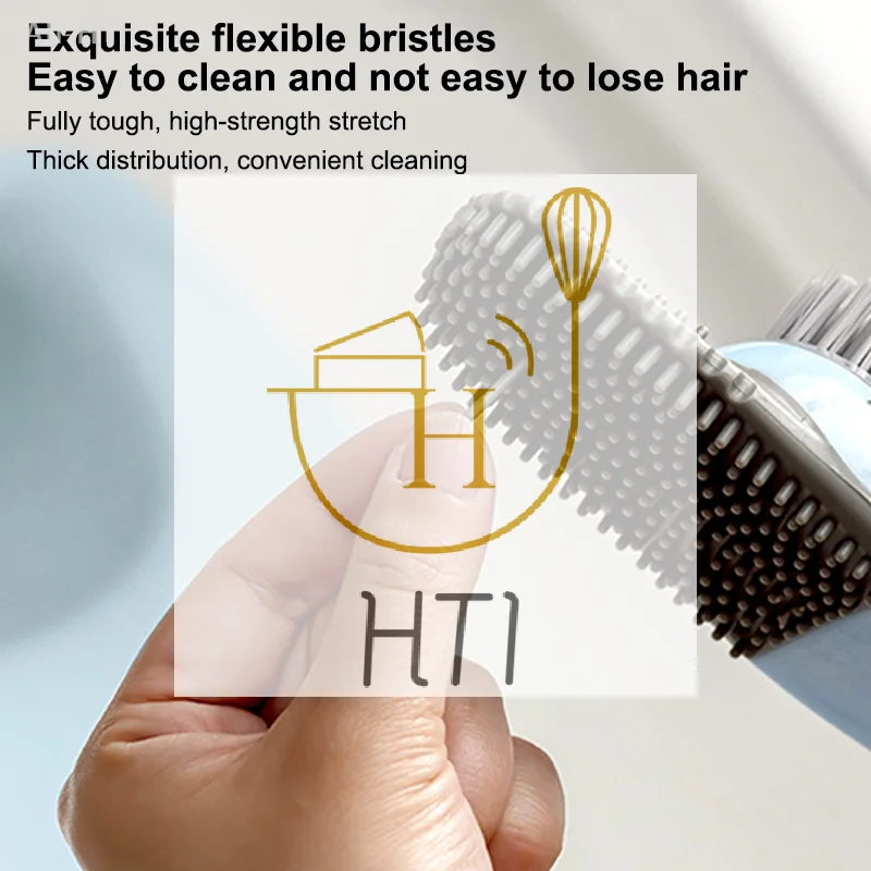 اكسسوارات الحمام مجموعة المرحاض اكسسوارات فرشاة المرحاض فرشاة السيليكون لا اللكم تنظيف المرحاض المرحاض الجدار الشنق التنظيف #1