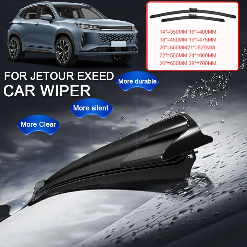 

2PCS Car Blade Windshield Wiper For Chery KAIYI X3 X7 KUNLUN Exeed EXLANTIX ES ET LX RX TXL VX JETOUR DASHING T1 T2 X70 X90 PLUS