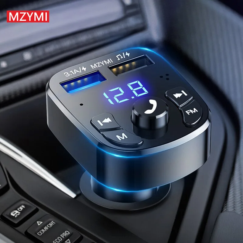 

MZYMI Car Mp3 Player Speaker Dual USB Fast Charger Fm Radio With Bluetooth Usb Flash Drive Plug Car Kit Wireless Calls For Car