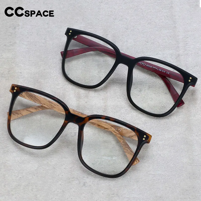 

54169 Fashion Square Wooden Grain Big Frame Anti Blue Light Glasses Frames Men Women Computer Eyeglasses