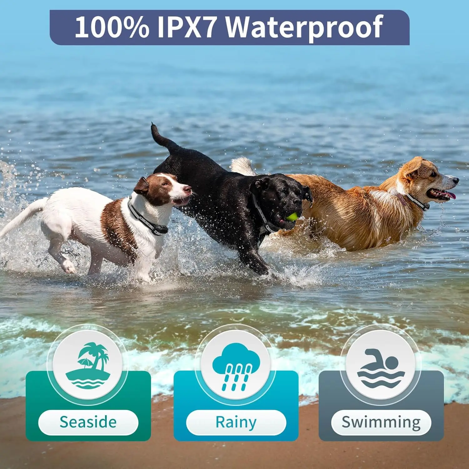 3 ударных ошейника для больших собак, автоматический ошейник для лая с дистанционным управлением, ударный ошейник с 5 регулируемыми уровнями чувствительности