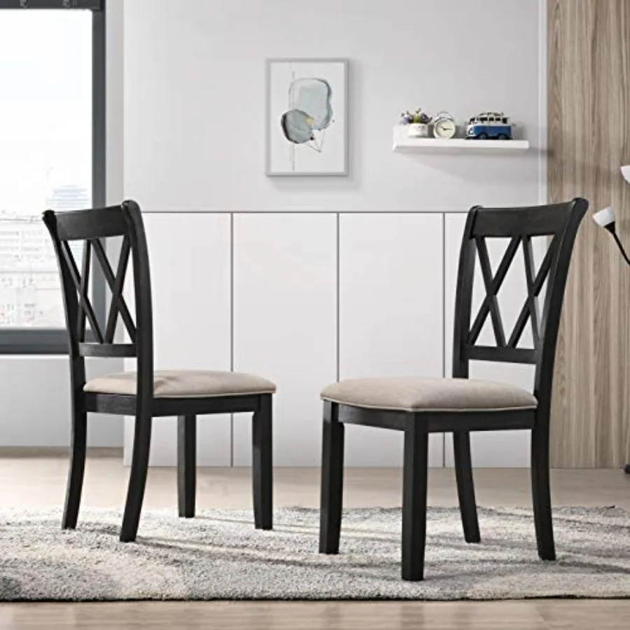

Windvale Fabric Upholstered Dining Chair Set of 2 Black