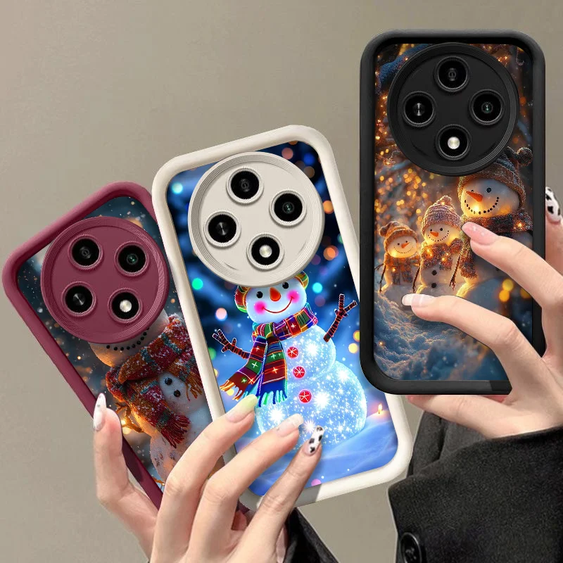 Зимний рождественский чехол с милым узором снеговика для OPPO Reno 13 F 14 12 11 10 ProPlus 8T A79 A58 Find X3 X8 Lite 5G Soft Cover Зимний рождественский чехол с милым узором снеговика для OPPO Reno 13 F 14 12 11 10 ProPlus 8T A79 A58 Find X3 X8 Lite 5G Soft Cover