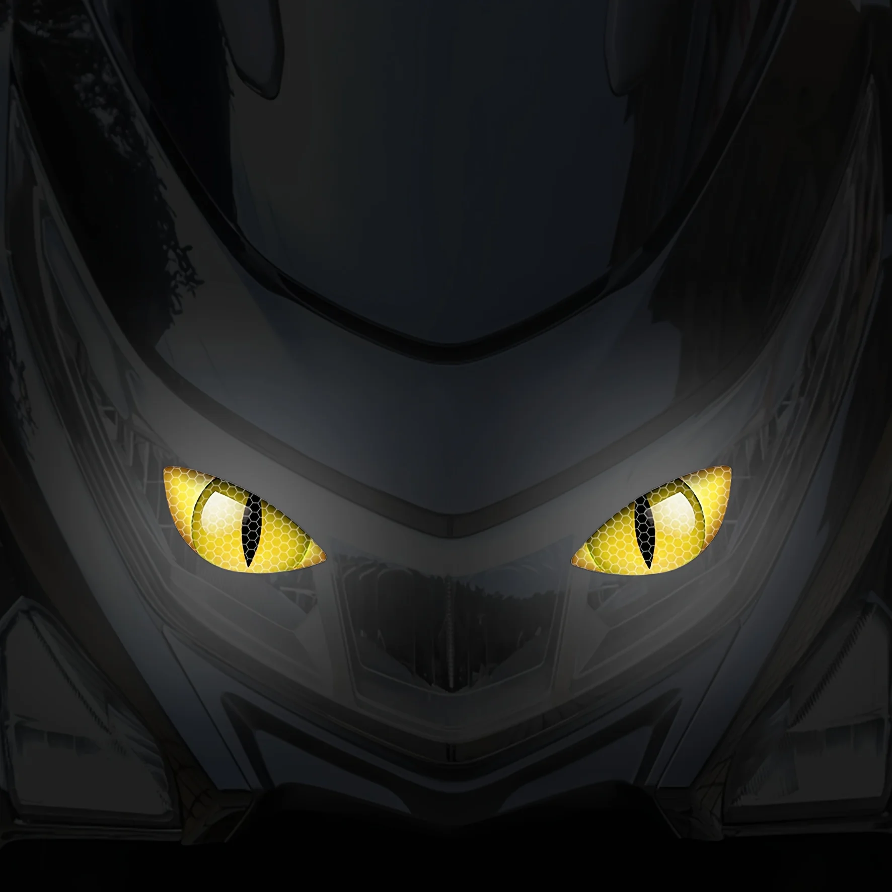 1 paar reflecterende horror cat eye motorfiets sticker waterdichte cartoon nachtveiligheid vinyl sticker voor koplamp voorkuip tank