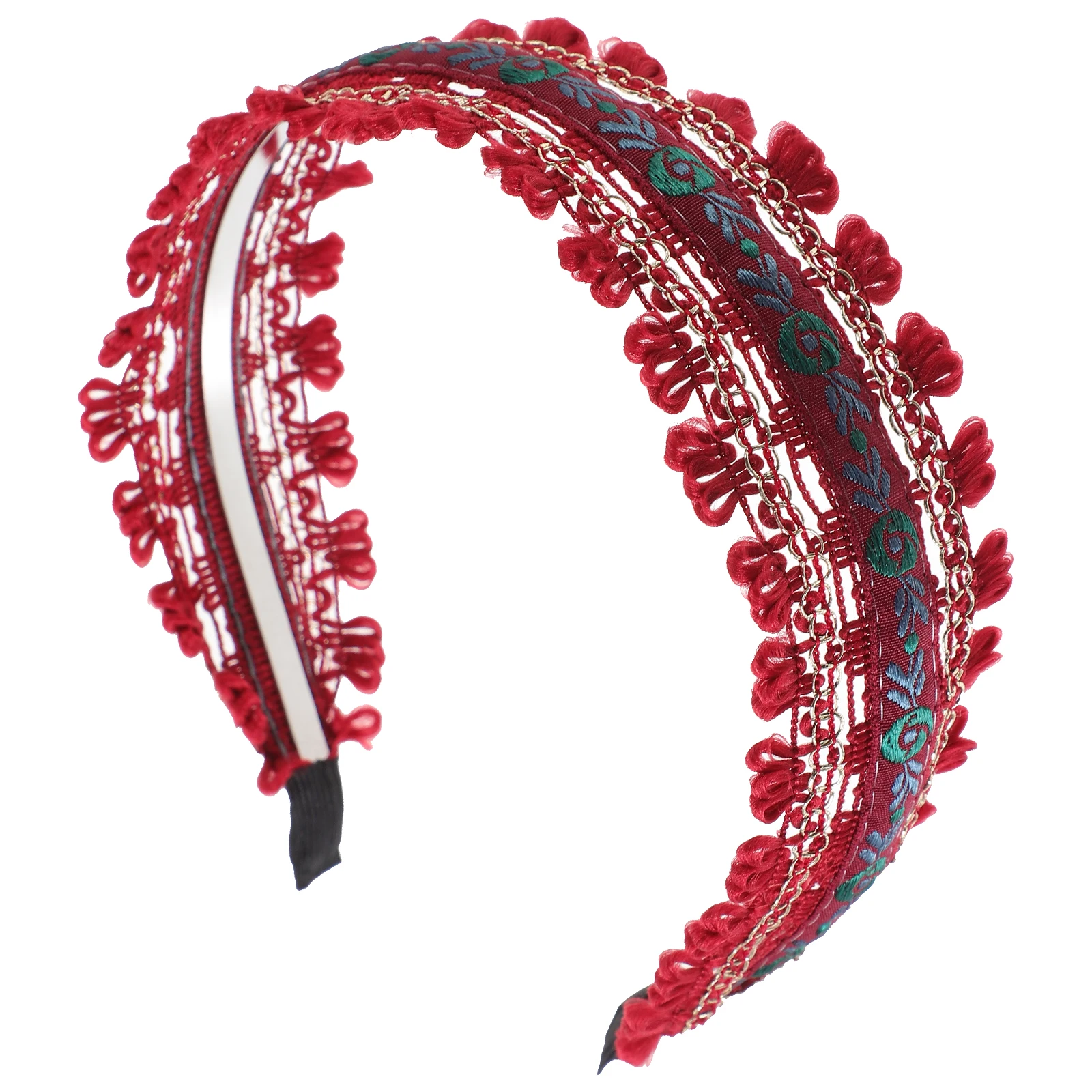 

Women'S Embroidery Flower Headband Comfortable Wide Hair Band For Styling Face Washing Daily Use Hair Accessories