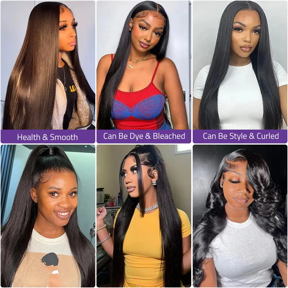 العظام مستقيم 13x4 13x6 HD الدانتيل أمامي شعر مستعار برازيلي 5x5 إغلاق غلويليس 360 كامل الدانتيل الجبهة خصلات الشعر المستعار الإنسان للنساء السود