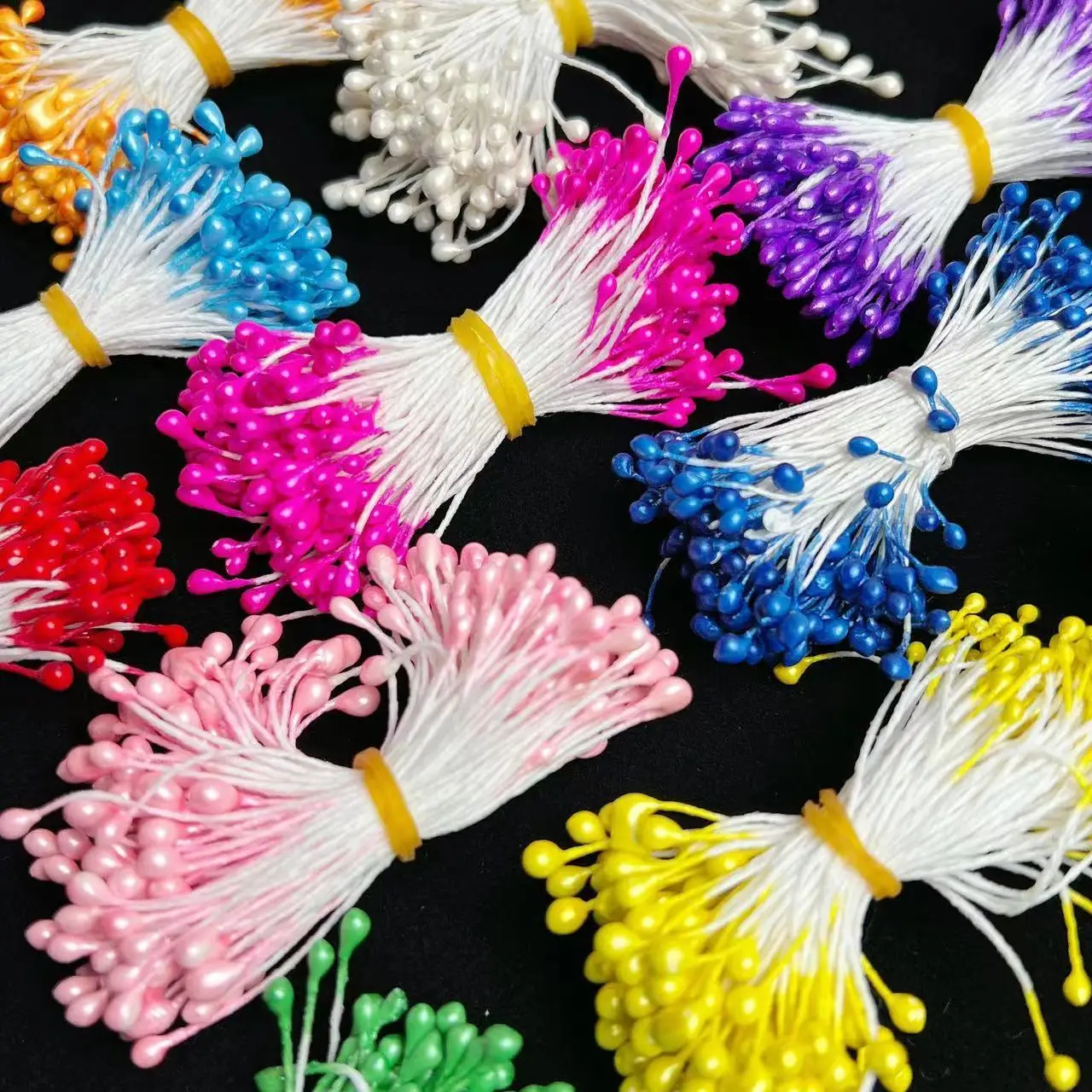 240 قطعة. Estaminas de flores simuladas nacaradas de 3mm para arreglos florales y manualidades DIY,ordeones de flores nacaradas