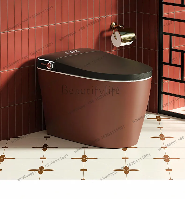 Retro red smart toilet integrated automatic flushing and drying built-in water tank