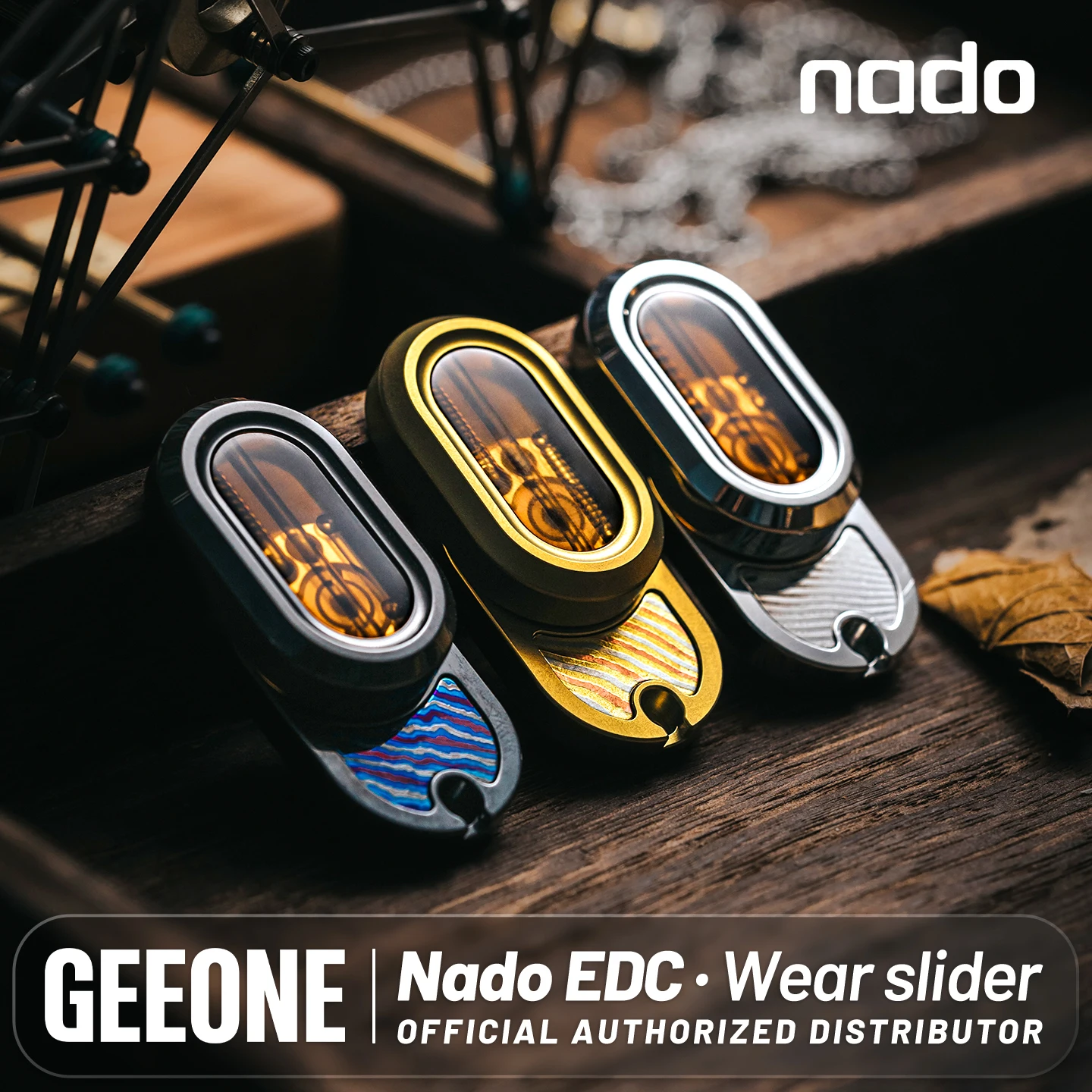 Nado EDC Wear Fidget Slider Rotary Push Slider Necklace Antistress for Adults