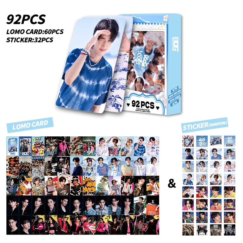 BUS 92Pcs Double Sided LOMO Cards HD Photocards Boxed Collectible Fan Support Greeting Cards T-Pop BEUS Gift New