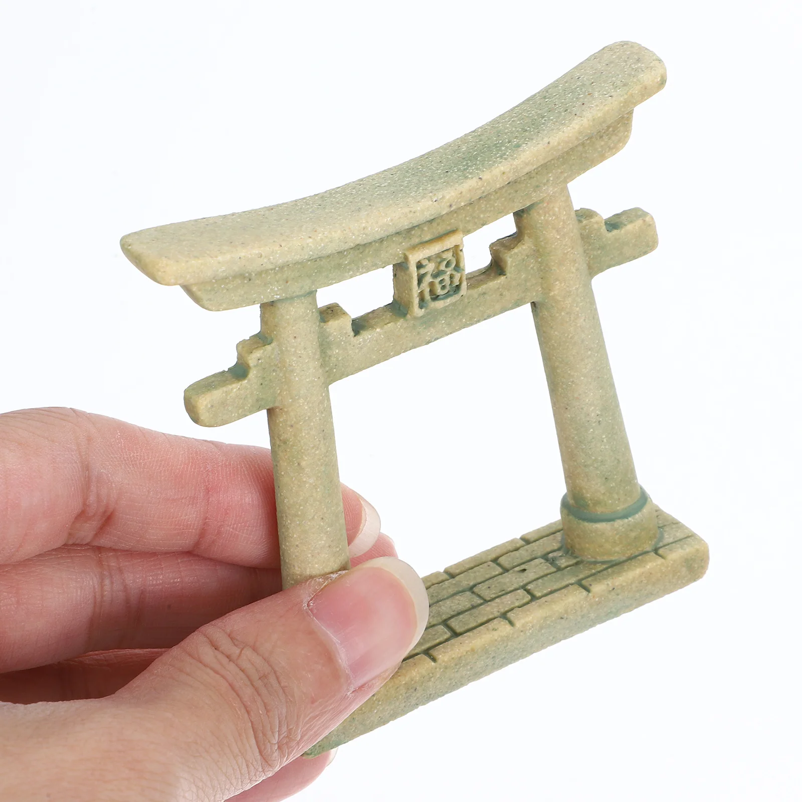 

1Set Miniature Gate Aquarium Ornament Japanese Style Resin Decoration Micro Landscape Prop Mini Gate Decor