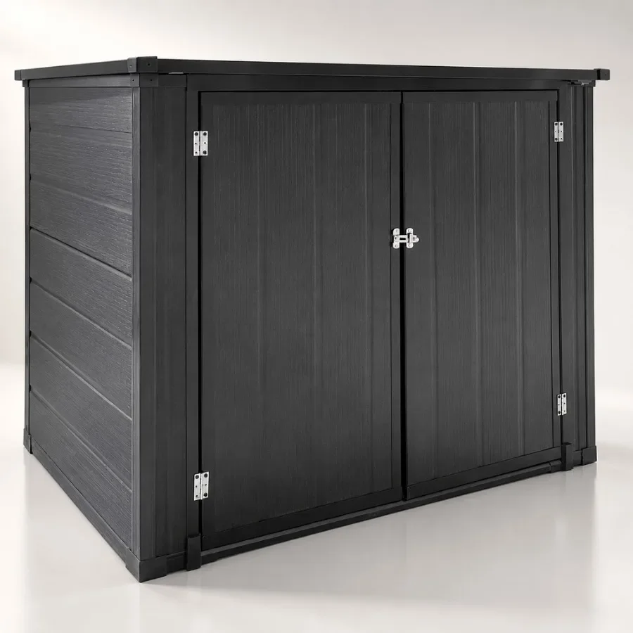 Weatherproof Outdoor Storage Shed with Lockable Door: Galvanized Steel, Gray, Rust-Resistant Secure