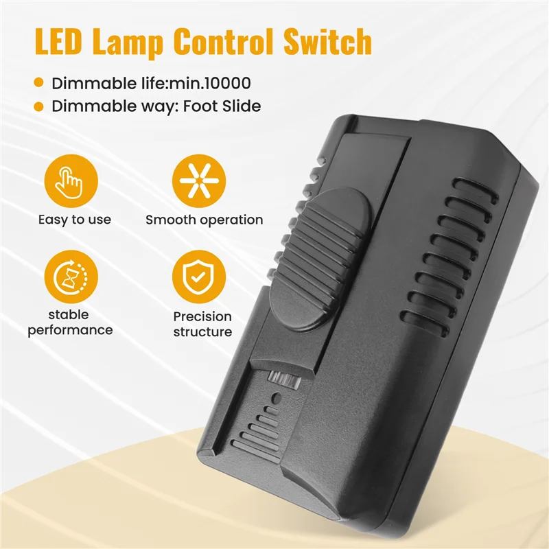A10R Foot Dimmer Switch Full Range Inline Slide Control Switch For Floor Light LED Lamp Incandescent Bulb 100V-120V US Plug