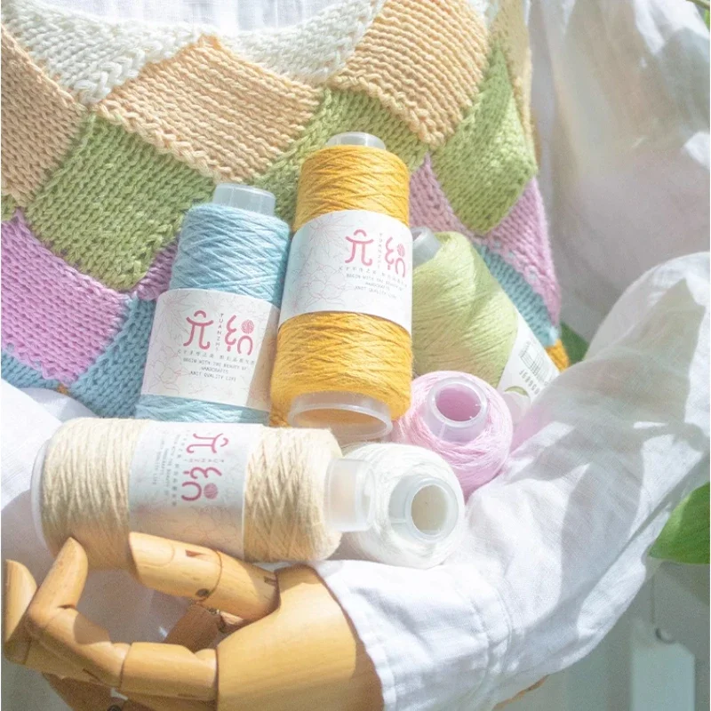 50g 220m Crochet Yarn Thread Cotton and Linen Thread Plant Dyed Hand-woven Line Hemp Cotton for Hand Knitting Baby Sweater Yarns