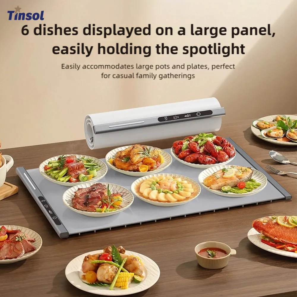 

Силиконовая грелка для пищевых продуктов TINSOL, электрический нагревательный поддон, складная и гибкая подогреватель еды с 8 регулируемыми температурами