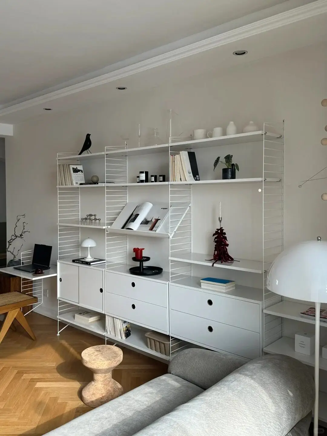 Nordic wall-mounted system, shelf storage rack, open bookshelf drawer storage cabinet, display rack floor-standing display