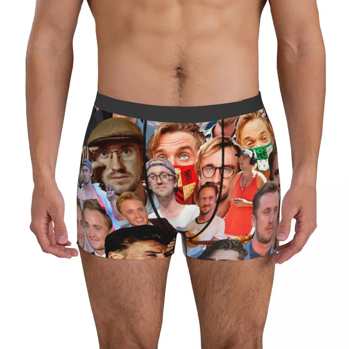 

Tom Felton Photo Collage Underpants Breathbale Panties Male Underwear Print Shorts Boxer Briefs