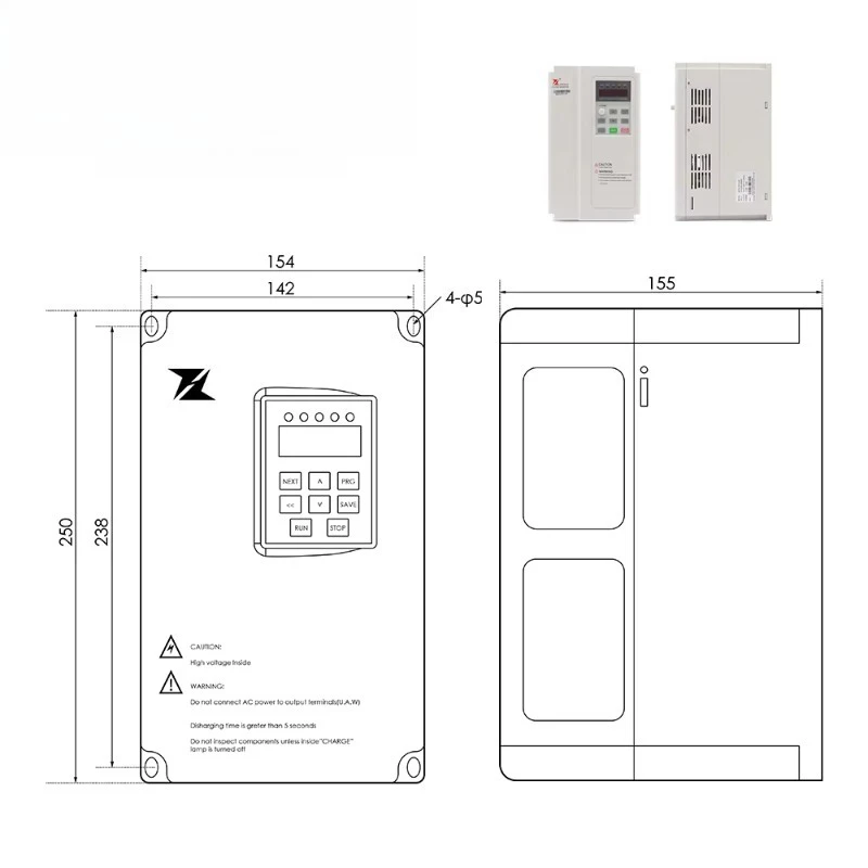 3.7KW CNC Speed Control Variable Frequency Hybrid Power Inverter 220V/380V CE Certified for CNC Drive VDF
