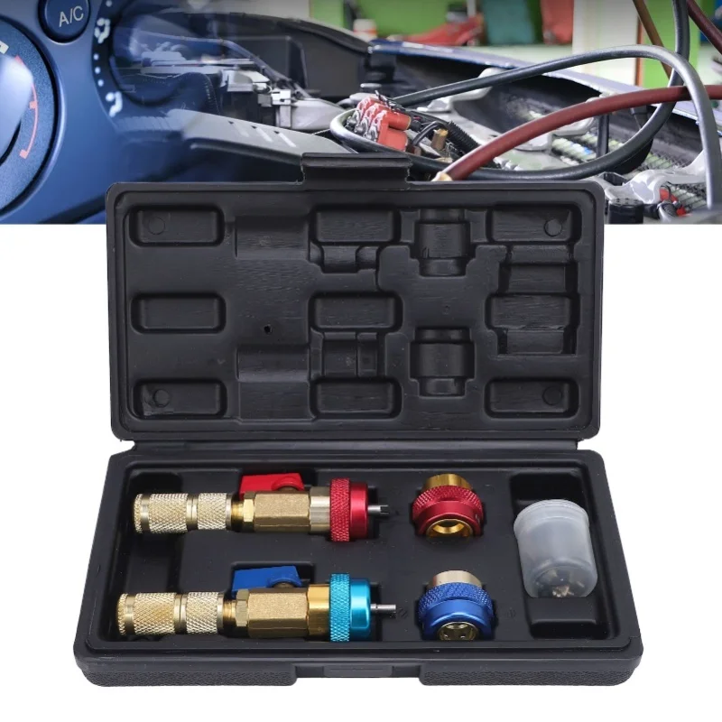 

R134A Valve Core Quick Remover Installer Kit Stainless Steel Brass High Low Pressure AC Valve Core Removal Tool For Car Air