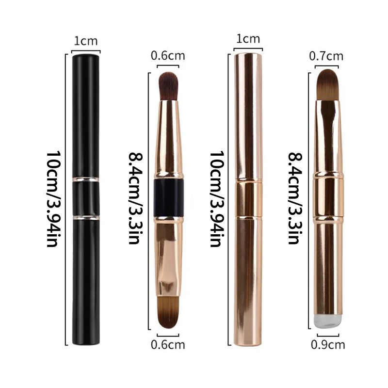 1PCS Double-Headed Lip Brush For Lipstick Metal Rod Lip Brush Makeup Brush For Lipstick Lip Gloss Include Lid For Beginner