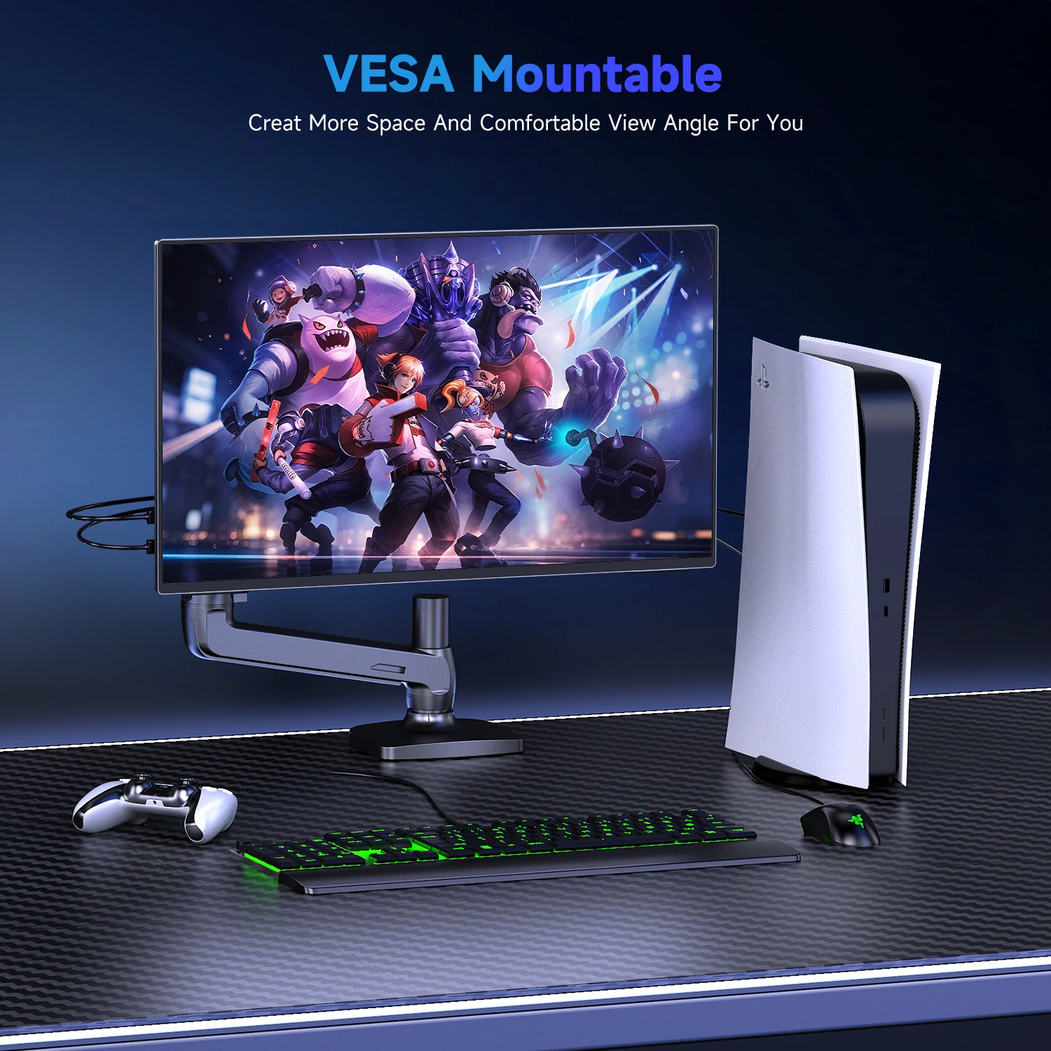 شاشة UPERFECT المحمولة التي تعمل باللمس مقاس 24.5 بوصة 2K 165 هرتز للألعاب تعمل باللمس مع FreeSync HDR Type-C HDMI لأجهزة الكمبيوتر المكتبية والكمبيوتر المحمول وماك والكمبيوتر الشخصي والهاتف ومكبرات صوت مدمجة وحامل قاب