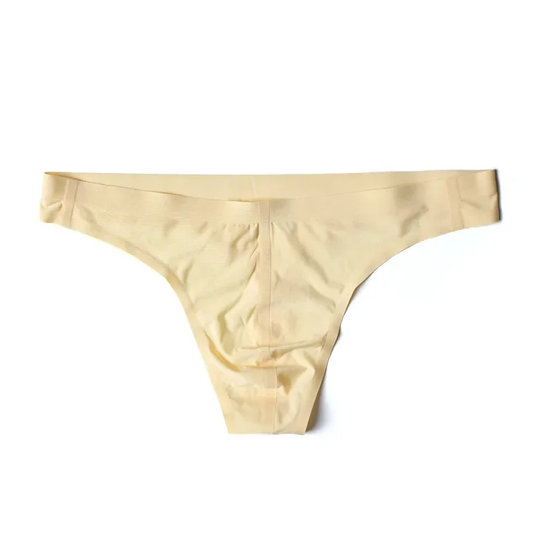 Intimo uomo Perizoma Sexy Slip setosi di ghiaccio Mutandine Maschio Gay Vita bassa Sospensorio T-Back Mutande morbide Slip Perizoma G-String