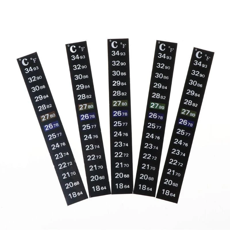 Y1AD 5PCS Verticale Digital Temperatuur Display Thermometer Strip Sticker Huishouden