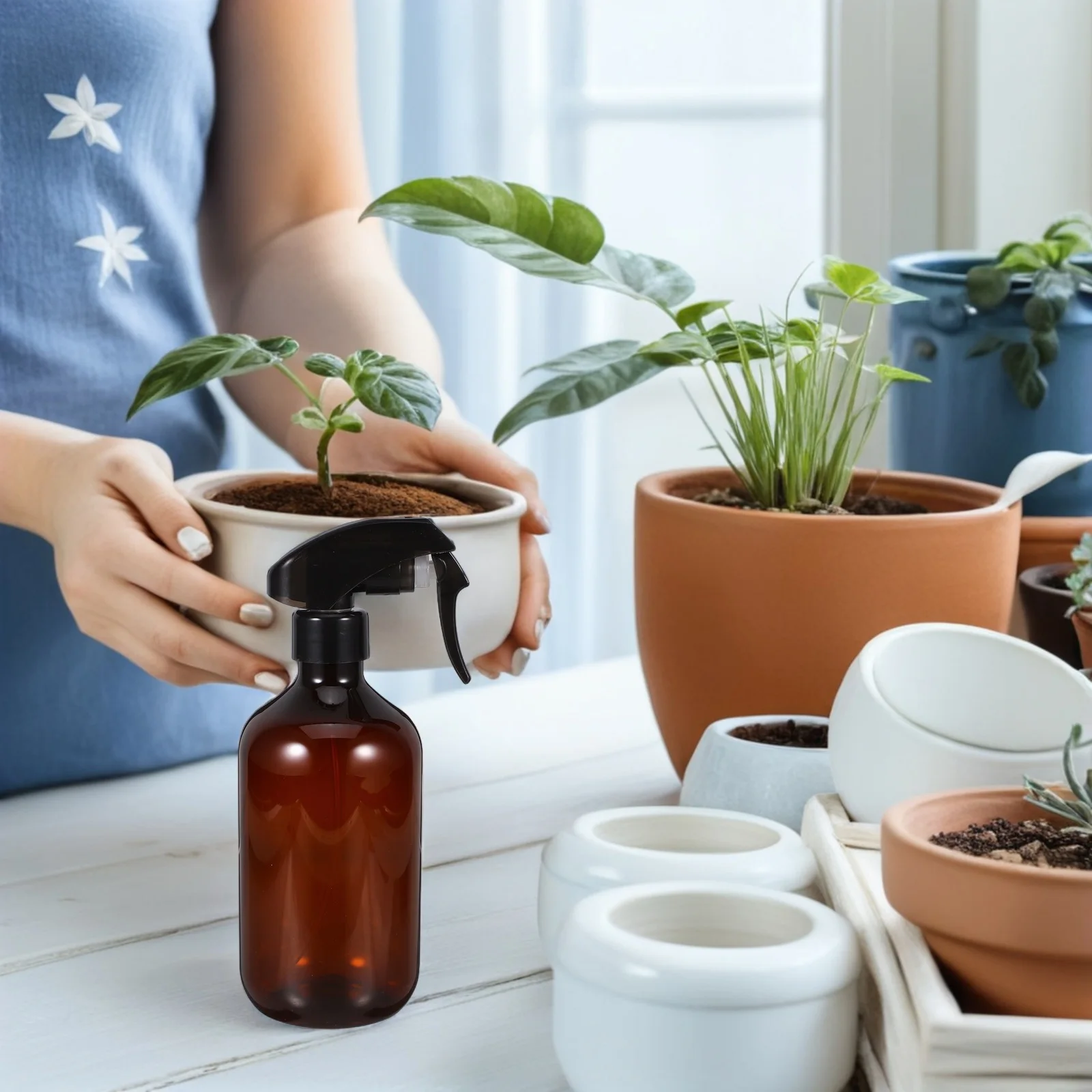 

2pcs PET Empty Spray Bottle Cleaner Plant Mist Sprayer Garden Watering Portable Reusable Fine Travel Perfume Bottle Plastic