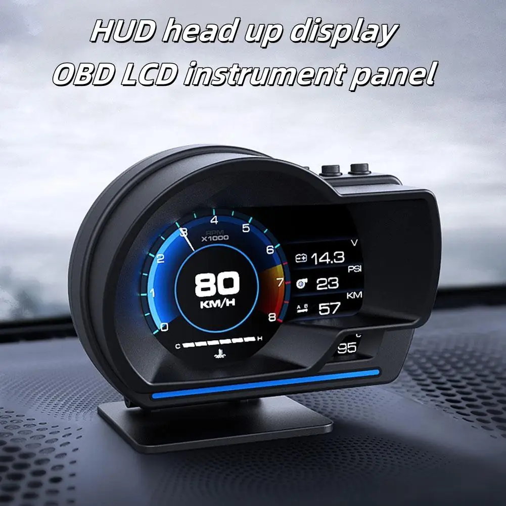 

Car OBD HUD Head Up Display Auto Display OBD Smart Digital Gauge HUD Alarm Car Temp Water&Oil RPM Security Odometer Car Supplies